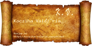 Kocziha Valéria névjegykártya