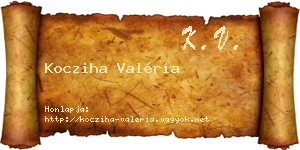 Kocziha Valéria névjegykártya